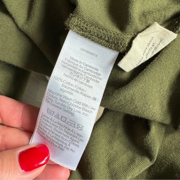 Madewell (Re)sourced Cotton Henley Relaxed Tee - Olive - Picture 9 of 10